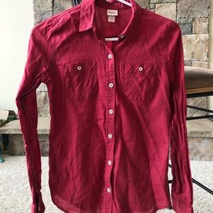 Red Button Down Top